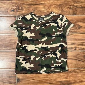 Womens Bershka Camo Tee, Size small